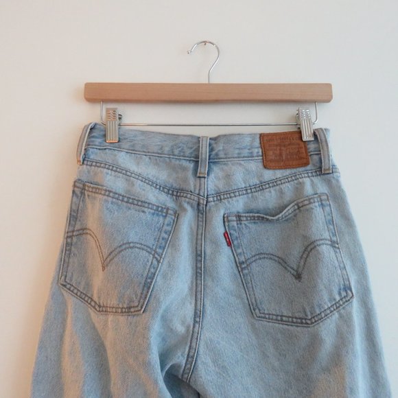 LEVI'S Wedgie Button Fly Light Wash Distressed Straight Leg Jeans - Size 27 - Picture 13 of 16